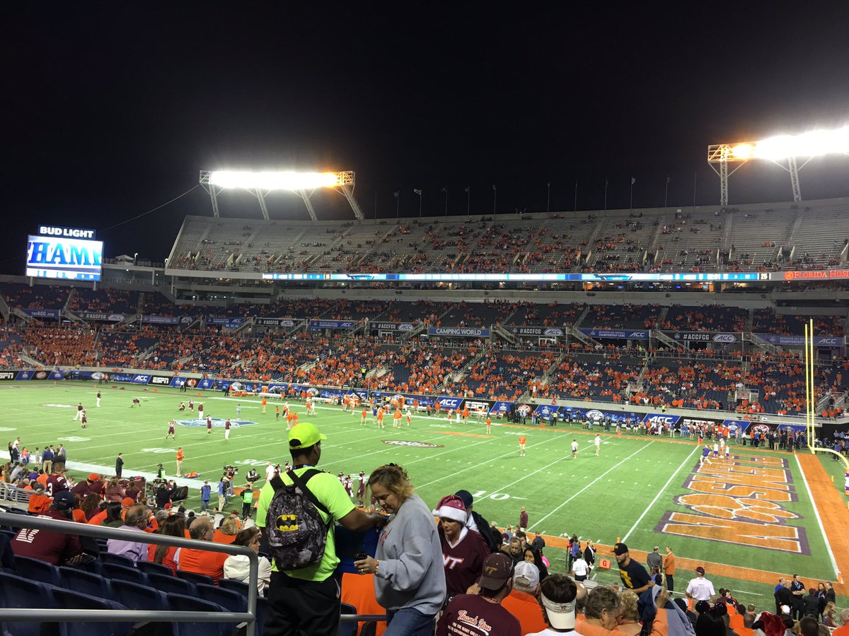 mello2189's tweet photo. It's a beautiful night for some football #AccTitleGame #LetsGoHokies #CampingWorldStadium https://t.co/p76I1HnMfc