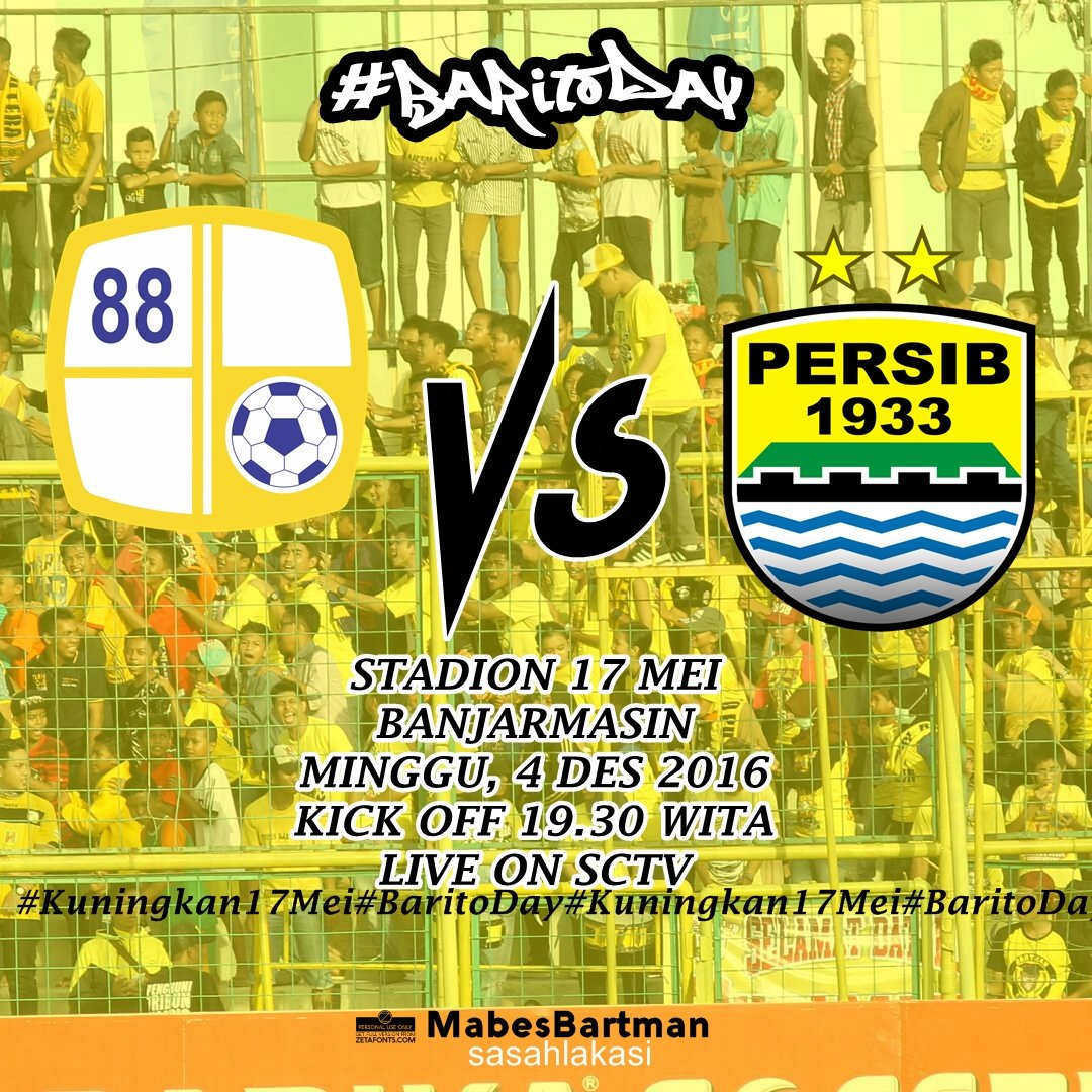 SIAPKAN KAOS BARITO &amp; SYAL KALIAN! KUNINGKAN STD.17 MEI HARI INI! INI KANDANG KITA...!!! KALAHKAN PERSIB! #BaritoDay