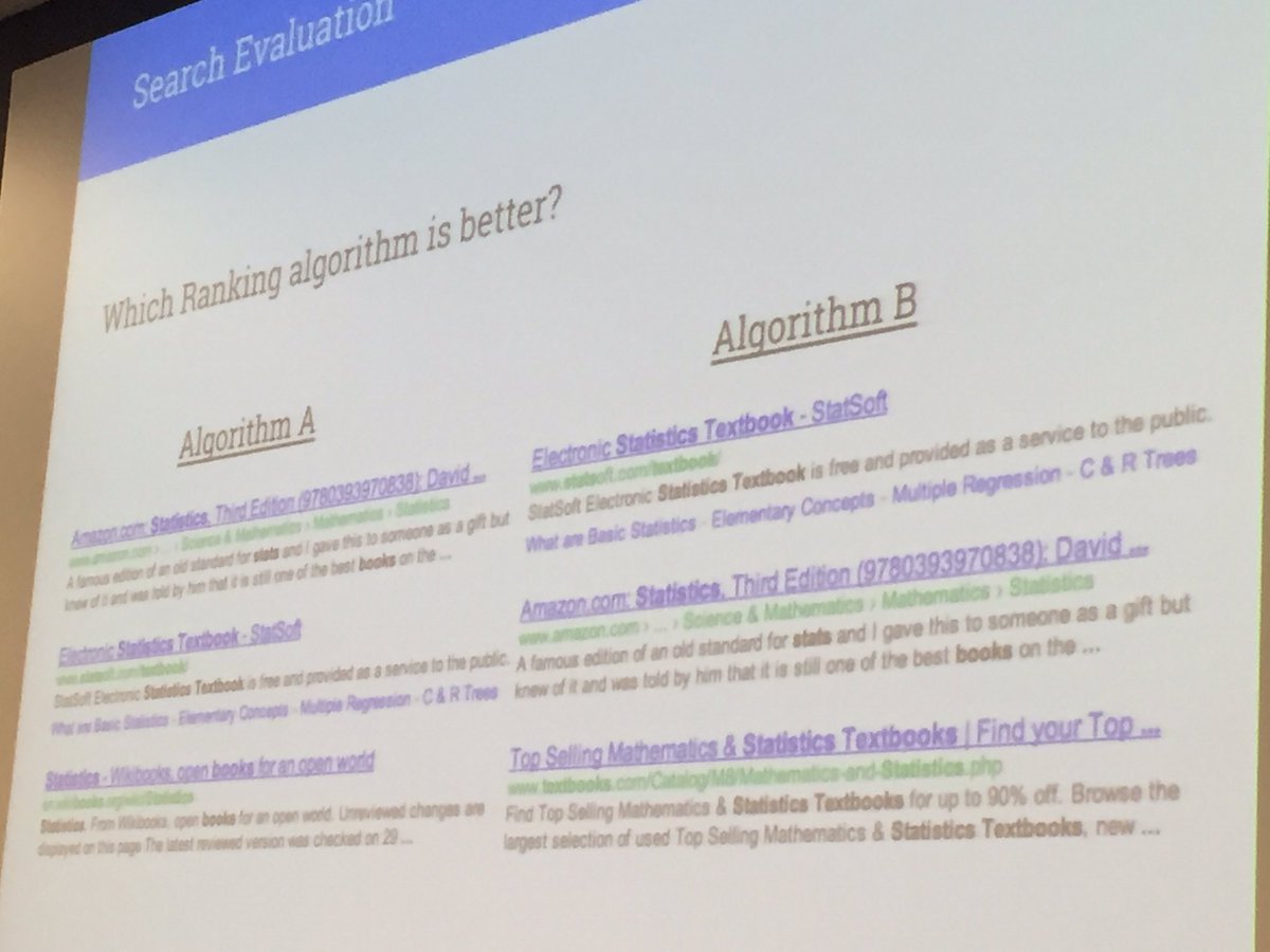 techxpedition's tweet photo. #BigData #analytics @ #Google | evaluating search #algorithm by @sundardorairaj, #prodmgmt https://t.co/p8Y8vmZAct