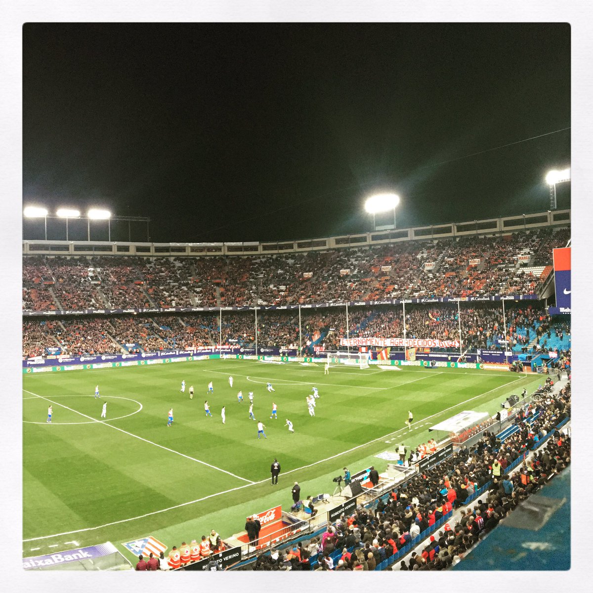 SpinderApp's tweet image. Great night at Vicente Calderón despite the 0-0. #Atlético #Espanyol #Liga #Madrid