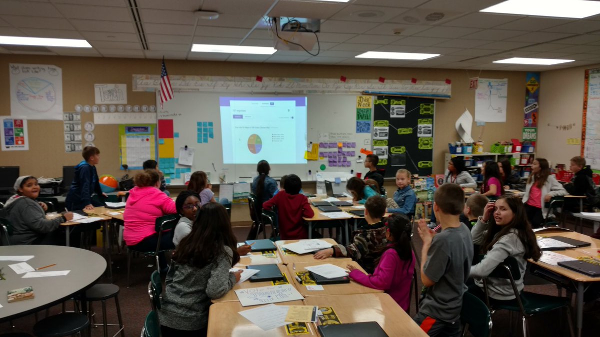 Gilliam2009's tweet photo. Biztown election day, coding with robotics specials (got to help!), and live election #sferobotics #biztown #busyfriday @SFE_3820 https://t.co/d4Lb8qtxht