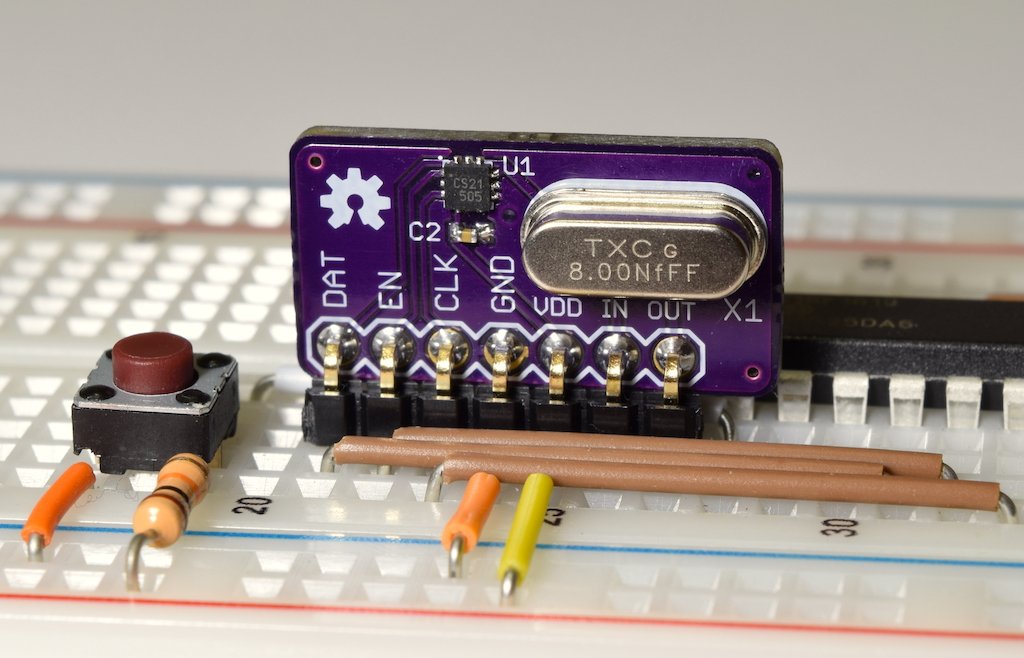 Not your average crystal. Using a <a href="/psemi/">pSemi</a> digitally tunable capacitor to trim a microcontroller's clock. Odd use for this IC but works well.