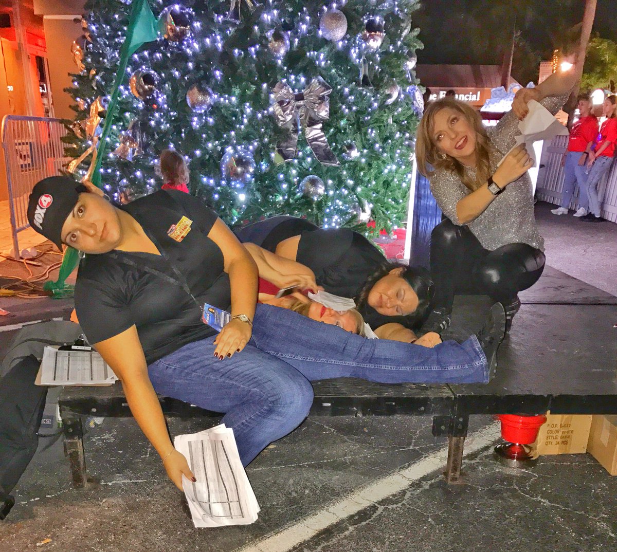 Fox4Blend's tweet photo. THAT’S A WRAP! Hosts and Producers are beat, but we had fun at the #CapeCoral #HolidayFestivalOfLights. #SWFL #HFOL #TV #BehindTheScenes https://t.co/2ToWFoiAYu