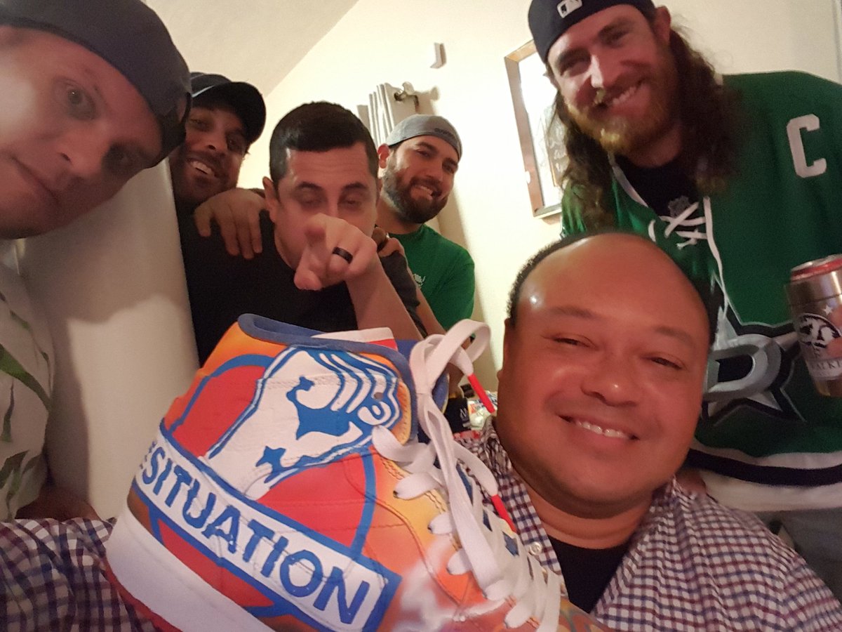 CTLaSalleBlanks's tweet photo. My kickball team surprised me with a cool Christmas gift. Custom sneaks!!!!!! https://t.co/jHrNdqY42x