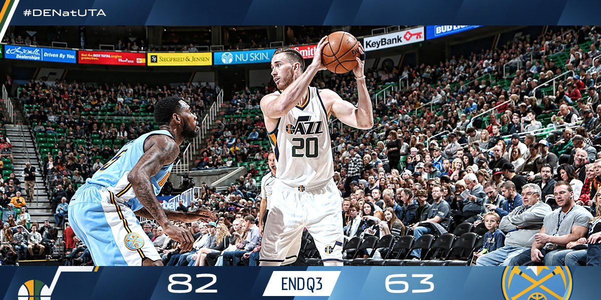 Awesome 3rd quarter! Lets keep it up! #DENatUTA https://t.co/bdNPYKHtpD