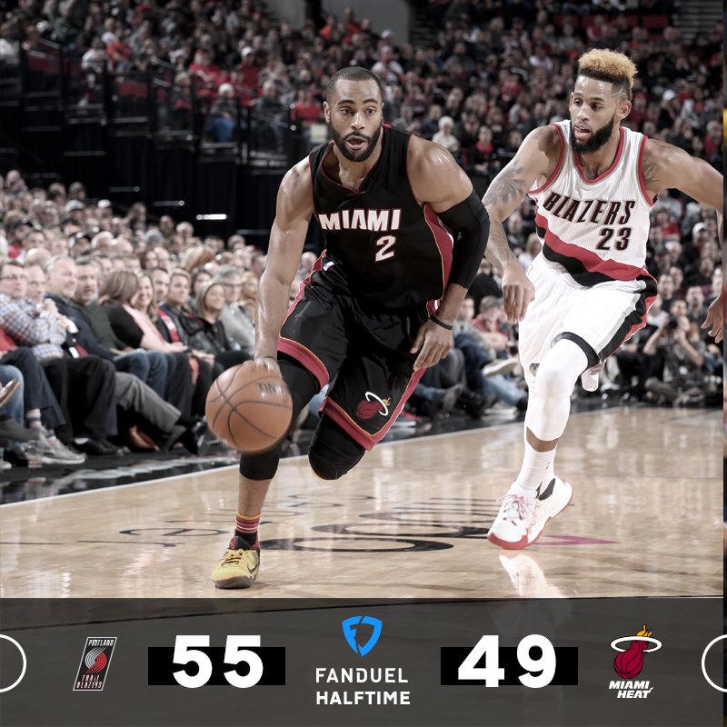 Down 6 at the half in Portland.  #MIAvsPOR https://t.co/sxSsjiyXz2