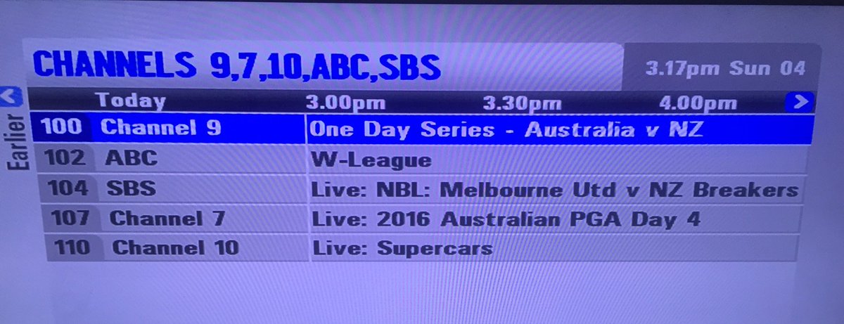 Welcome to free-to-air TV on this summer Sunday afternoon in Oz. #sport