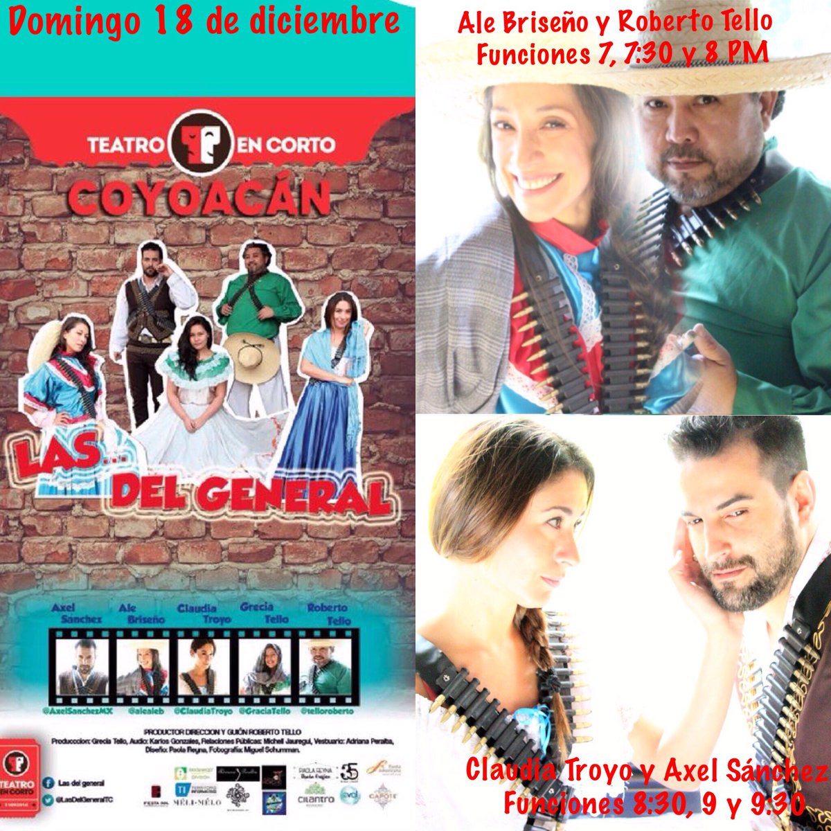 ACorazonAH's tweet photo. @ElMenudelTeatro Funciones Domingo 7, 7:30 8 #AleBriseño #RobertoTello. 8:30, 9, 9:30 #ClaudiaTroyo #AxelSanchez @teatroencorto #coyoacán https://t.co/p3jk1LsRKQ