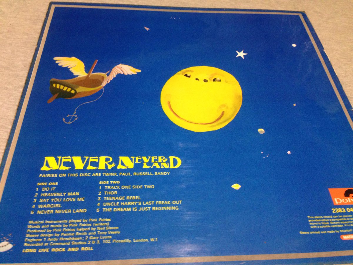 #PinkFairies- Never Never Land.  71. A Dynamic album. Shifts from #bluesy #ProtoPunk to #Psychedelic meditations. Featuring #Twink. #Vinyl