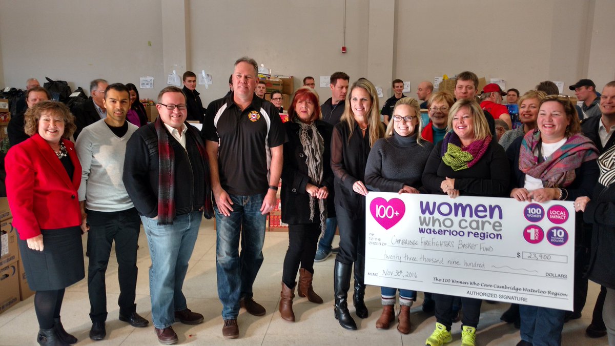 _BryanMay's tweet photo. Congrats @CPFFALocal499 on their 95th annual Basket Fund. Another great year. Thank you @100WomenKCW for the incredible donation. #cbridge https://t.co/1PdOns8WSu