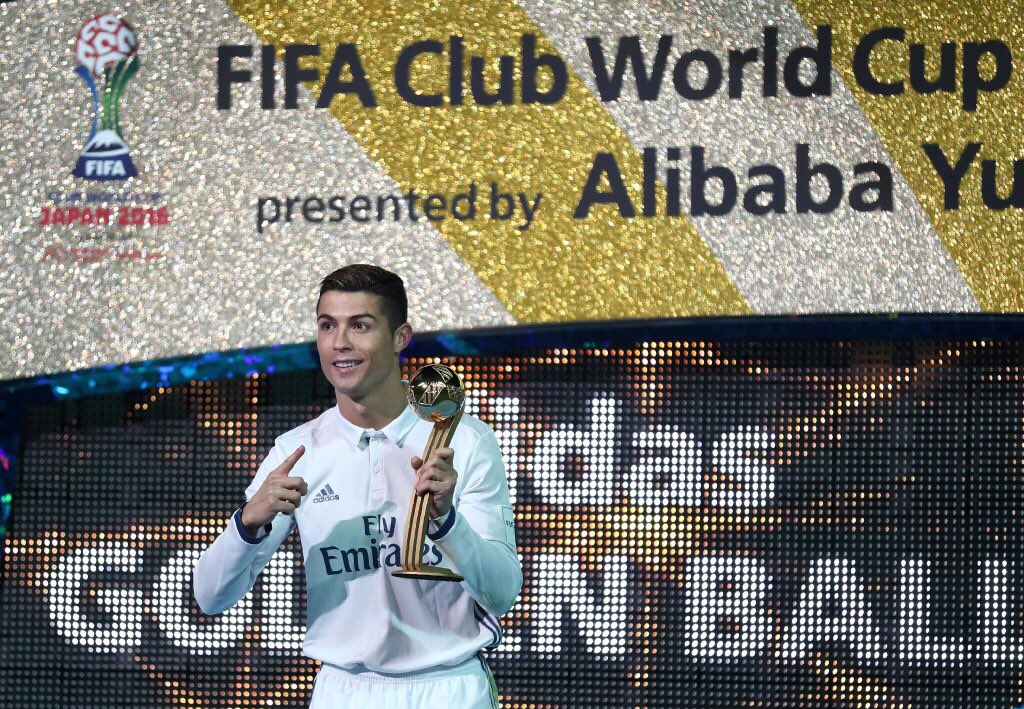 .<a href="/Cristiano/">Cristiano Ronaldo</a> last 7 days:
✅Won Ballon d'Or
✅Scored 500th career club goal
✅1st w/ hat trick in #FIFAClubWorldCup final
✅Won 4th title in 2016