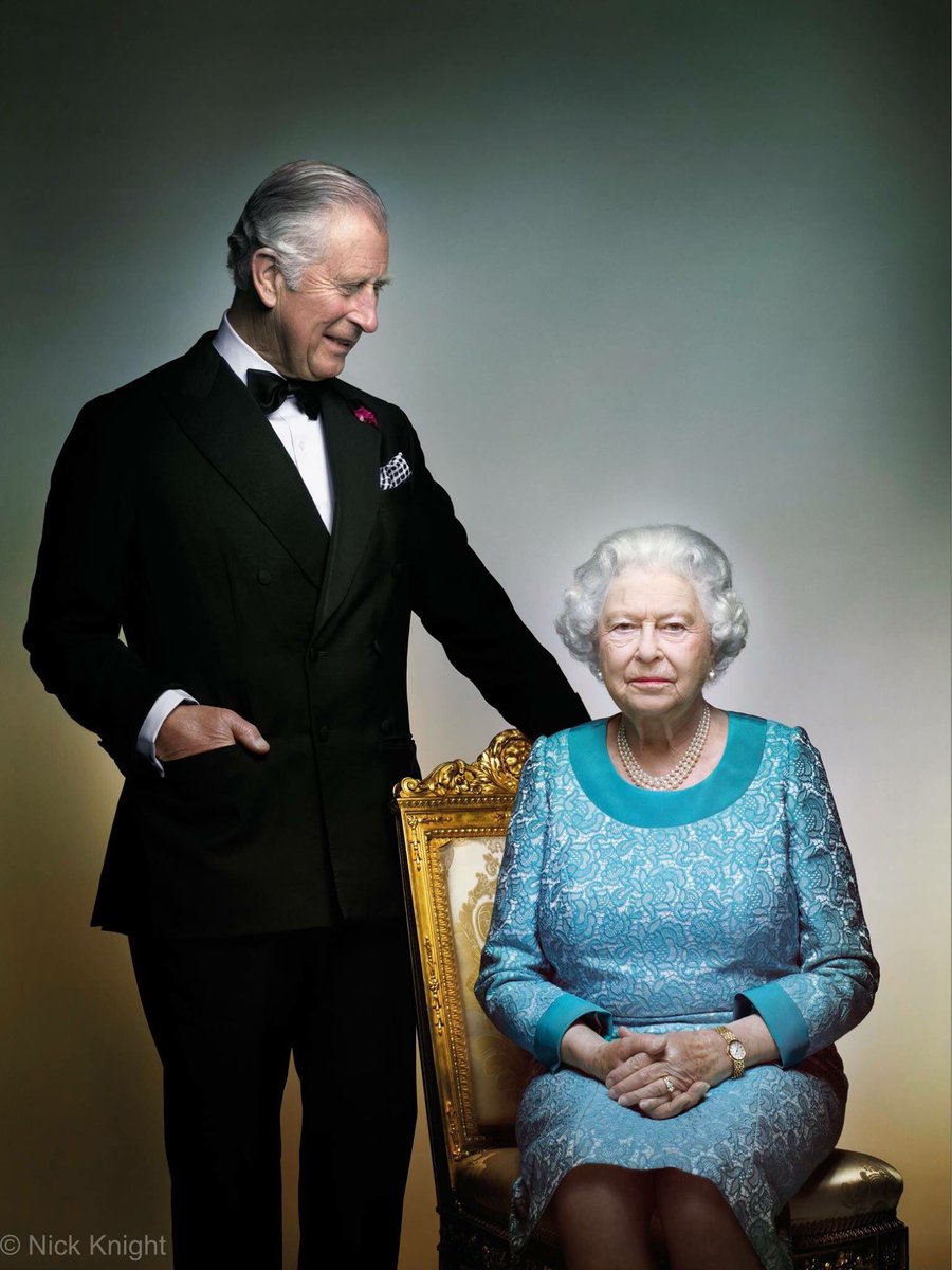 This lovely shot of our Queen and future King released yesterday by #BuckinghamPalace. #GSTQ #Queenat90