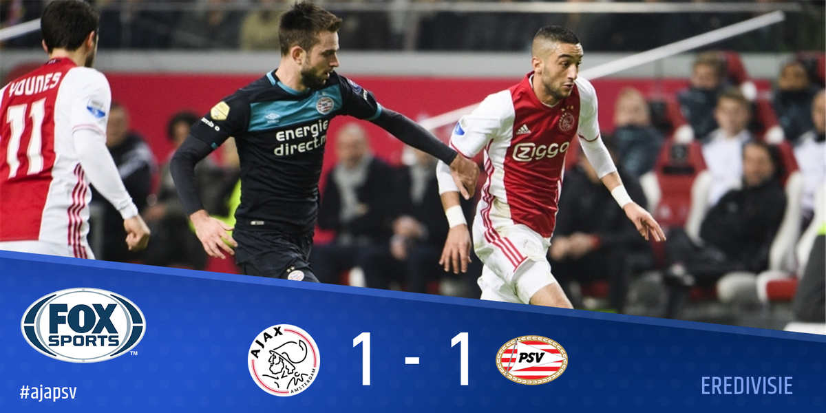 ESPNnl's tweet photo. UITSLAG: De topper tussen Ajax en PSV eindigt onbeslist. Feyenoord de lachende derde. #ajapsv https://t.co/SRILPPLGgd