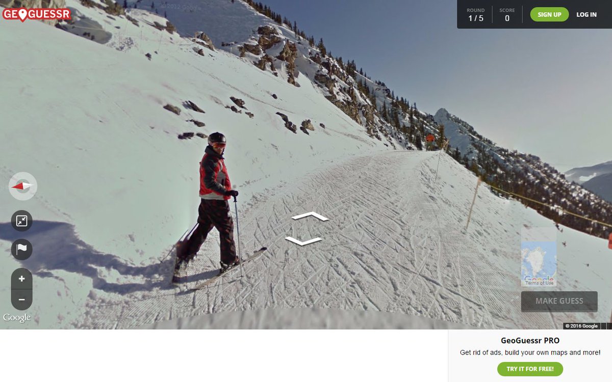 VirtualTrashcan's tweet photo. @MiniLaddd tfw you decide to play geoguesser but youre on a ski track! https://t.co/niddvOoC20