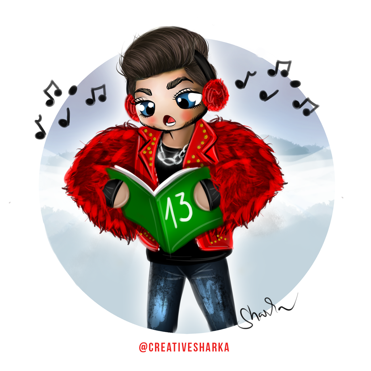 InLoveWithADAM2's tweet photo. Cutie #ChristmasCountdown #Chibi 
😍😍⛄️⛄️⛄️❄️❄️❄️👏🏻👏🏻💝💝🎅🏻🎅🏻🎅🏻🎅🏻
#FANART by @creativesharka  #Glamily #glamberts #adamlambert #Xmas https://t.co/i97wR8B6Cq