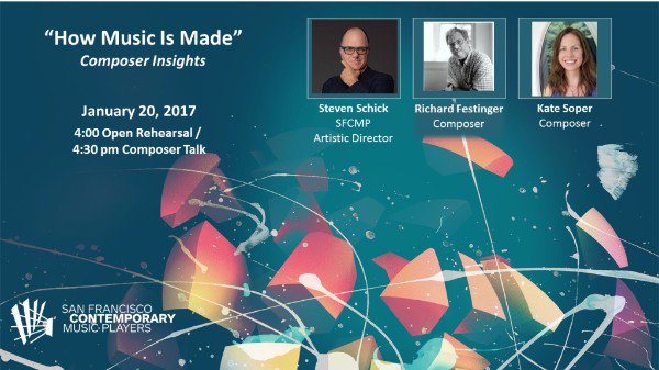 gosfcmp's tweet photo. Go beyond the "what" and into the "why" of the music by composers Richard Festinger &amp; Kate Soper. Jan 20, 2017 #HMIM https://t.co/P6MiEV6XyA https://t.co/CppaT3CRsm