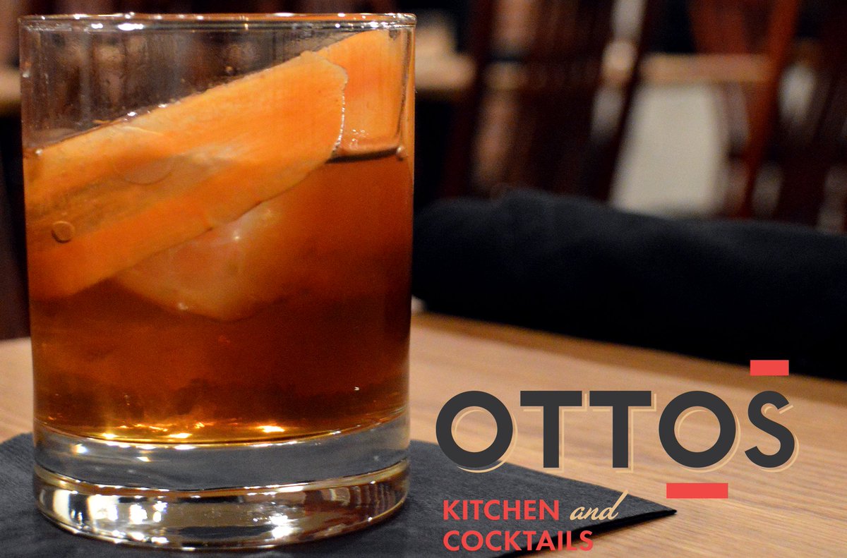 ottosyork's tweet photo. #4 is the Bruce! A Bourbon based drink with Nux Alpina Walnut liqueur and a spiced carrot swath as garnish.  Try one tonight only $6! #ottos https://t.co/edeMEmO1YE