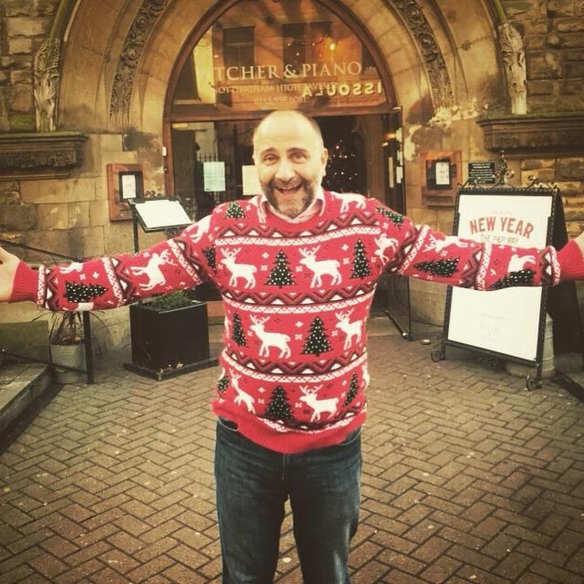 Happy #nationalchristmasjumperday! Here's our MD supporting! Grab yours and join us for festive fun! #christmas #festivefeeling