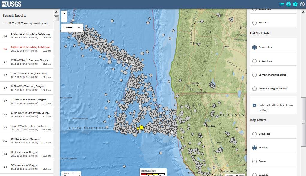 USGS's tweet photo. Friday #Geology 101: So all of the M4+ earthquakes that occur within the #Mendocino #TripleJunction area should come as no surprise! 3/3 https://t.co/V2D3dJOULT