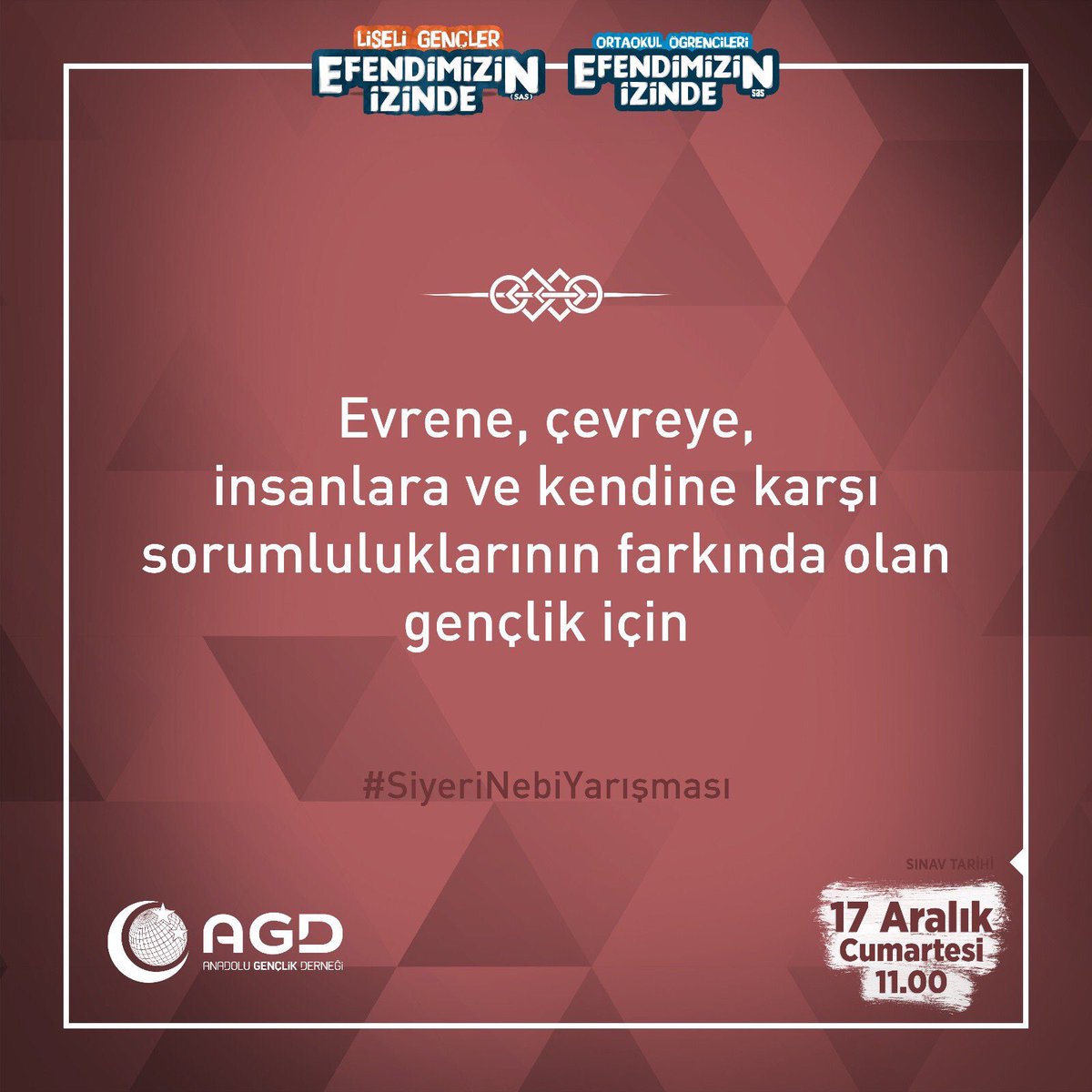 İnsalığın kurtuluşu,
Mazlum coğrafyaların kurtuluşu Efendimiz(SAS)'in İzinden gitmek ile mümkündür...
#SiyeriNebiYarışması