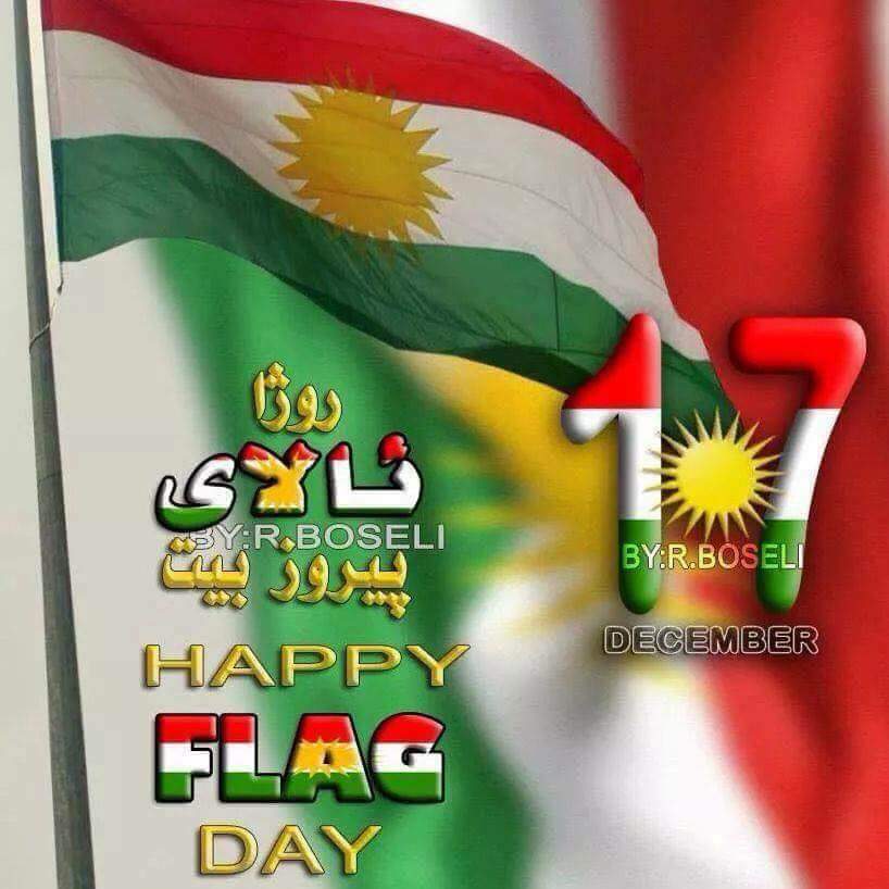 علم الكورد ..نور القلب والروح 
هدية ...الأم والأب ...
في الصدر شمس وضياء 
وبهاء الارض ...والماء 
علم الأكراد ...برمته 
Roja alal kurdi