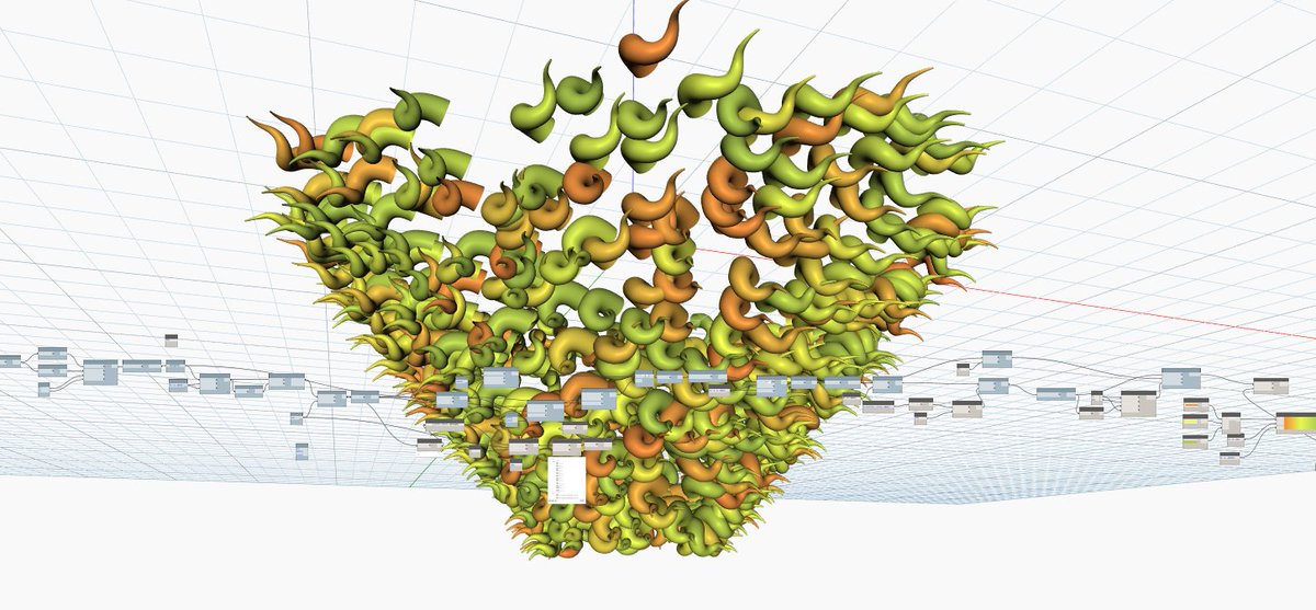 johntpierson's tweet image. Chihuly inspired light fixture modeled in #DynamoBIM #complexGeometry