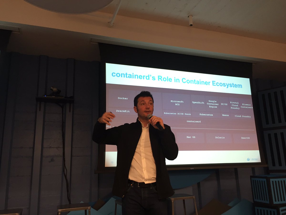 Docker's tweet image. We&apos;re LIVE! Join the #containerd #livestream at docker.com