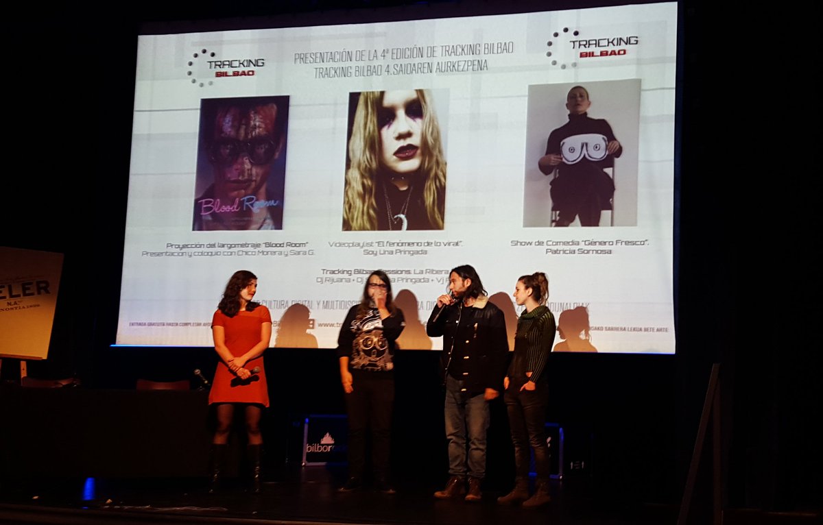 Tracking_Bilbao's tweet photo. Presentando #BLOODROOM en #pretracking4 con @elchicomorera, @sexxxyblood, @ElTioCreespy, Marina Aparicio y @caostica_org en @Bilborockbilbao https://t.co/ZnAiTtuY6I