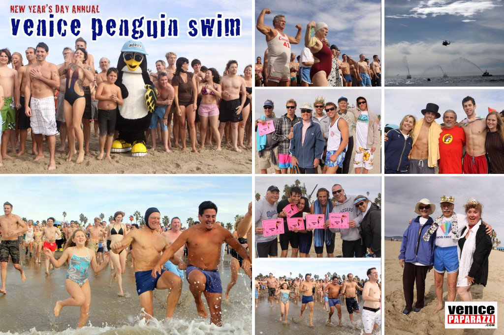 VenicePaparazzi's tweet photo. 2 weeks ’til 2017. The Venice Penguin Swim is a great way to start off the new year in Venice, California.  https://t.co/bwq5UA6TjE https://t.co/2Mi8jZAJbC