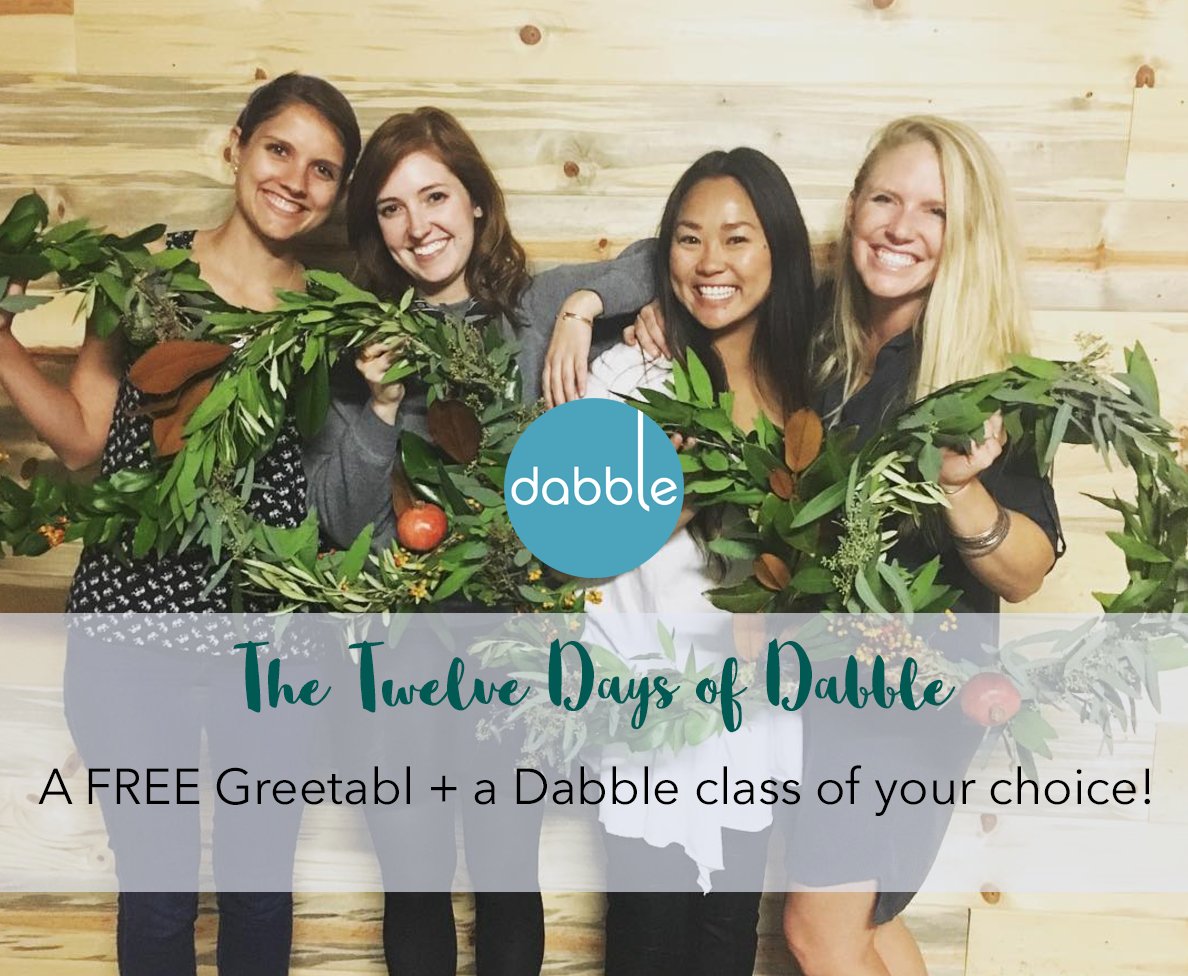Dabble_Denver's tweet image. On the Third Day of Dabble my secret admirer sent to me… a FREE @Greetabl gift + A @Dabble class of your choice! bit.ly/DabbleBlog12