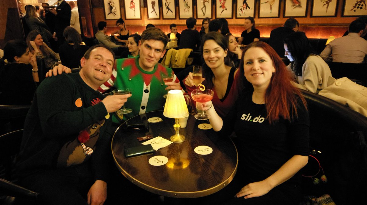 Abi_Cannons's tweet photo. Having a lovely time with the #eventtech crew at @BrasserieZedel Merry Xmas  #eventprofs  #christmasjumperday https://t.co/J3W3A0Rnqc