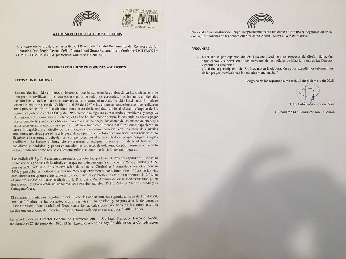 El alto cargo de Fomento que aprobó las radiales 🤑🤑 se sienta hoy en el consejo de administración con Florentino 😡😡