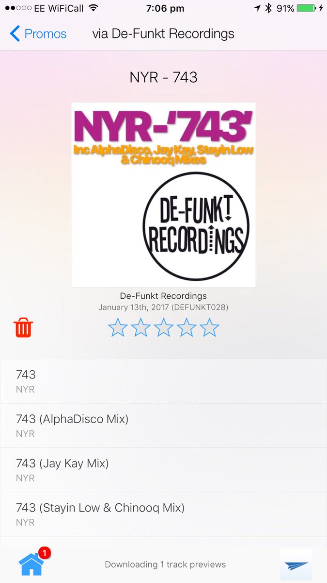 Promos for NYR - 743 just been sent out to via <a href="/InflyteApp/">Inflyte</a> ! Remixes from Alphadiso <a href="/DjJayKay/">Jay Kay</a> <a href="/StayinLowMusic/">Stayin Low</a> &amp; <a href="/Chinooq/">Chinooq</a> <a href="/defunktrec/">De-Funkt Recordings</a>