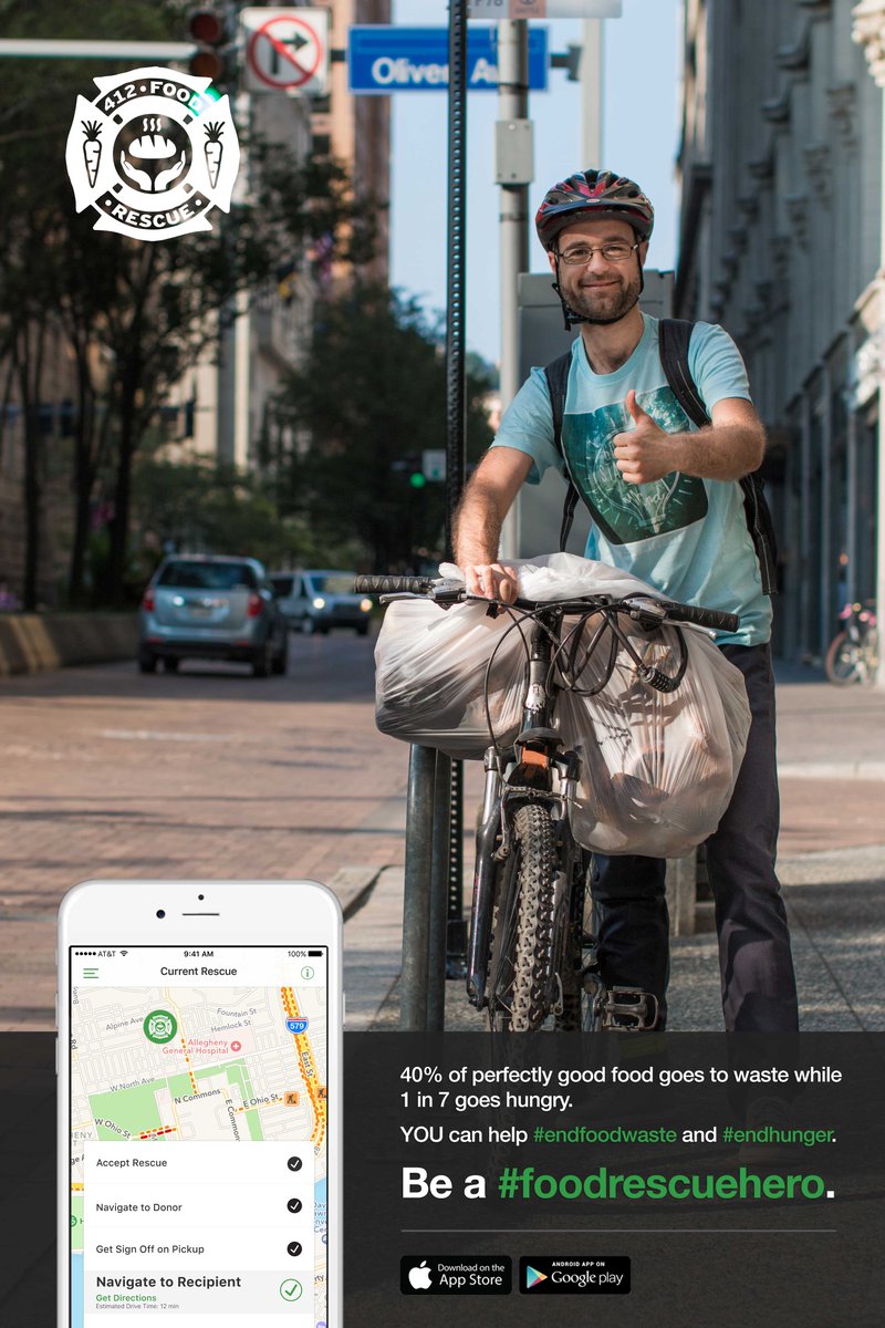 412FoodRescue's tweet photo. Our app is available for download! What are you waiting for? Bring food & joy to individuals in our city + help #endhunger #endfoodwaste! https://t.co/YNWUu9luJz