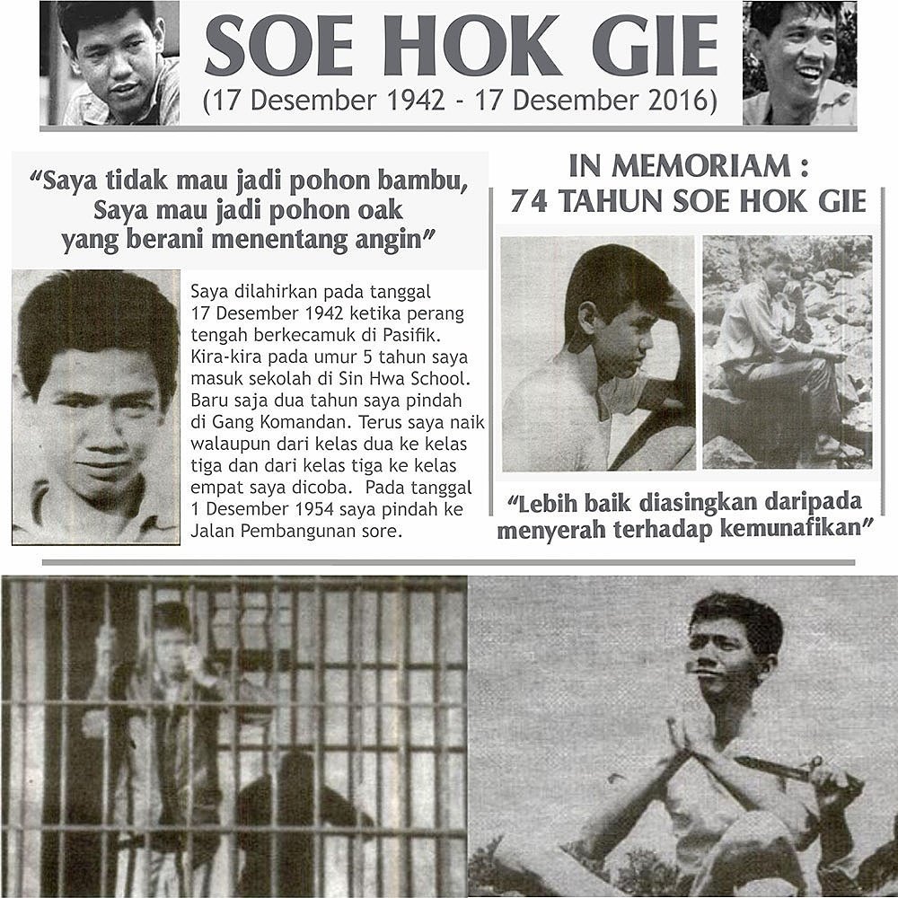 Idola! RT @_SoeHokGie: In Memoriam :
74 tahun Soe Hok Gie (17 Desember 1942 - 17 Des 2016) instagram.com/soehokgie_