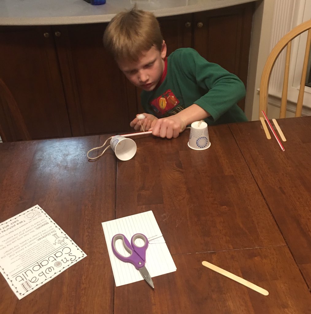 cathback1's tweet photo. @MrsBuhl1stGrade Snowball catapult construction underway at home. https://t.co/B66ls6kuoP