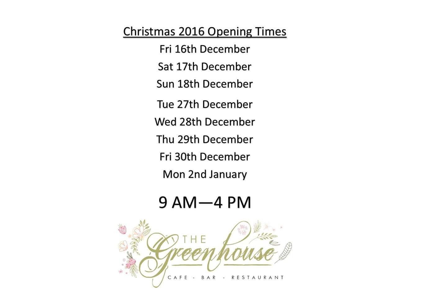 Tynemouth Park on Twitter "Festive period opening times for The