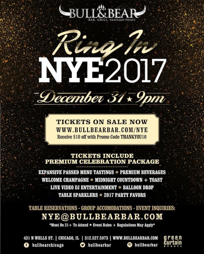 POP. CLINK. FIZZ. Join us for #NewYearsEve &amp; ring in 2017 with us! Some tickets are still available! 🍾 #NYE2017 bit.ly/2f0igcM