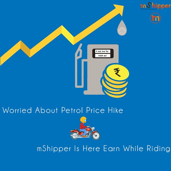 mShipperIndia's tweet photo. Petrol Price hike by Rs 2.21 &amp; Diesel by Rs 1.79 . #ZindagiTohNahiThamegi #KeepRiding #KeepEarning Be #mShipper https://t.co/l1PNFHe3kz