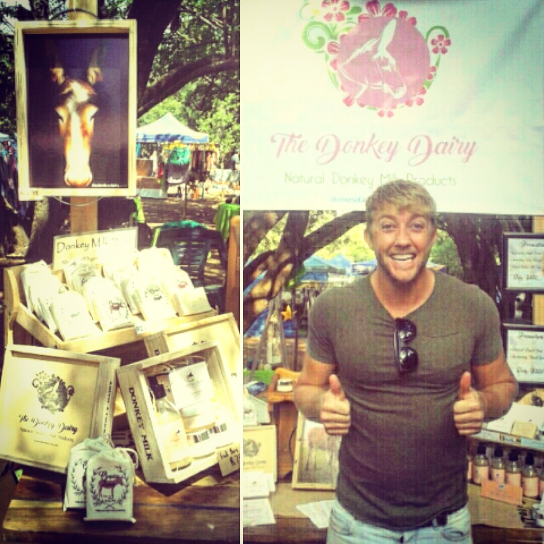 <a href="/thedonkeydairy/">thedonkeydairy</a> stall set up for #irenesmutsmarket today! C u there! #donkeymilkproducts #donkeymilk #DonkeyOfTheDay #naturalproducts