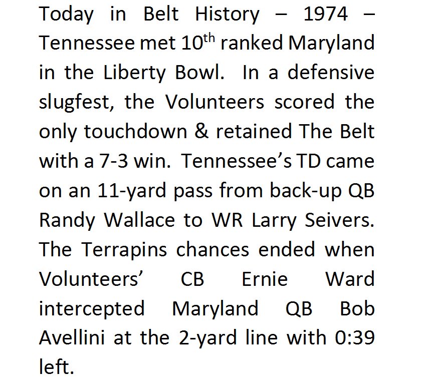 CollegeBelt's tweet photo. https://t.co/NFc8eOebBH @Vol_Football @TerpsFootball #LarrySeivers #RandyWallace @BobAvellini #TheBelt https://t.co/ZOfnsTzrBI