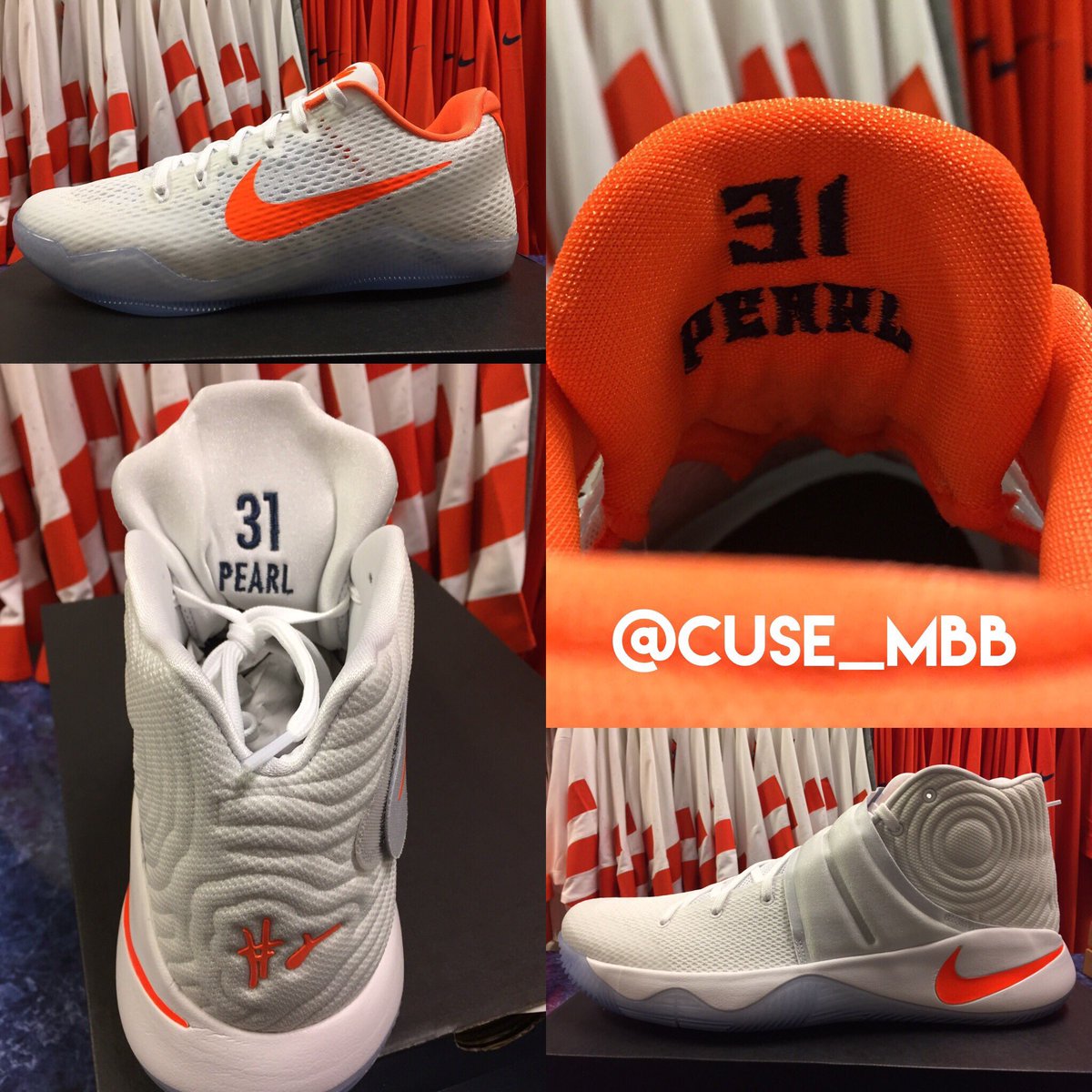 UNISWAG's tweet photo. #PearlOut custom shoes for @Cuse_MBB #uniswag https://t.co/KWnWlagKjY