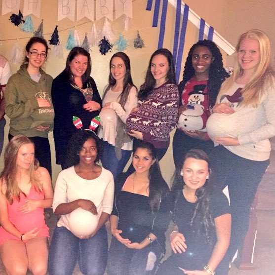OP_Raiderettes's tweet photo. When the team throws you a surprise baby shower complete with fake baby bumps! 😂 https://t.co/SGV0KUVO2q