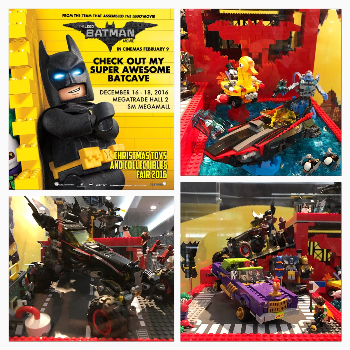 WarnerBrosPH's tweet photo. Drop by the #ToyFair2016 at SM Megatrade Hall 2, and check out the #LEGOBatman displays by @PINOYLUG at the #LEGOBatmanPH booth! https://t.co/uMf9JLmVEr