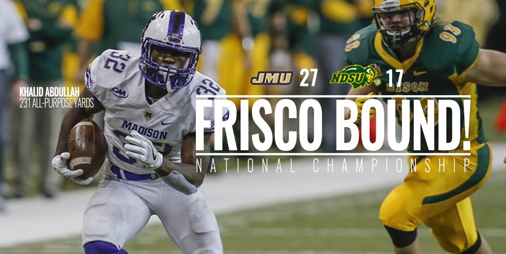JMUSports's tweet photo. FRISCO BOUND!

FINAL
2️⃣7️⃣ Dukes
1️⃣7️⃣ Bison https://t.co/RAoM6P8joH