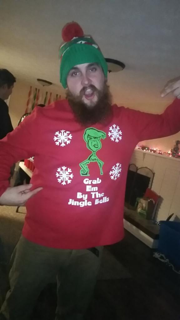 sbucks1211's tweet photo. Christmas Sweater Party be like... @realDonaldTrump https://t.co/7c7mD9Vtc2