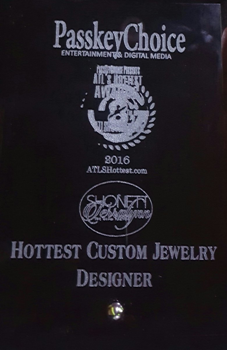 HOSbyCoCo's tweet photo. I Won!!!! The 8th, ATL'S Hottest Custom Jewelry Designer Award!!! 
HOUSE OF STONE BY COCO!!! https://t.co/xxsUf28PT3