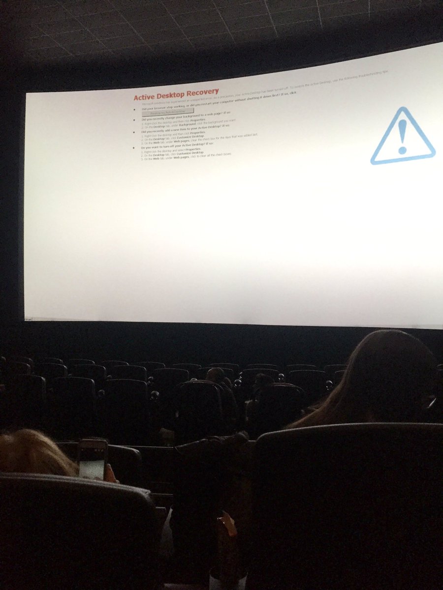 luke_pendleton's tweet photo. Guys, the movie theater got hacked! Trying to watch #RogueOne but.... https://t.co/emV0vbuWo7