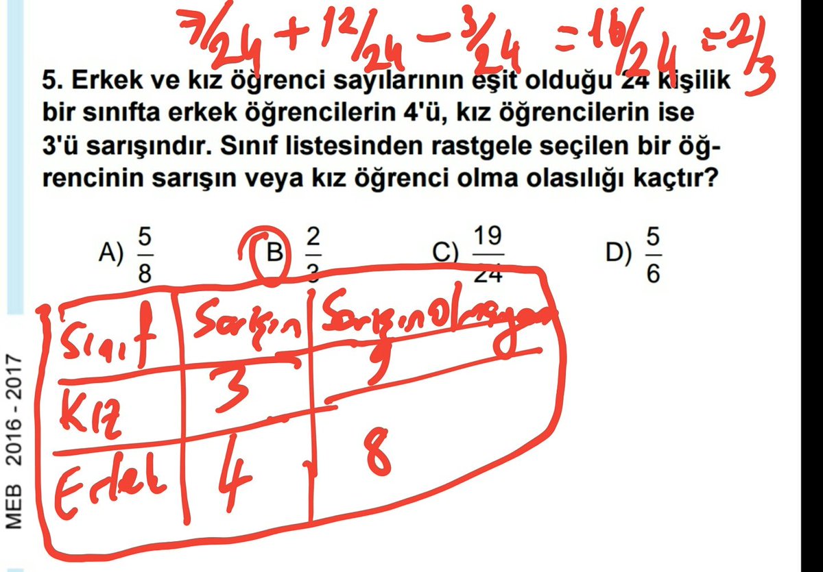 teogmatgeo's tweet photo. @teogmatgeo 
#teog #teogmatematik #teogMEBkazanımtestleri Test 14 Olasılık 2 testi  5.-6.-7.-8. soruların çözümleri https://t.co/bcai4Q09jN