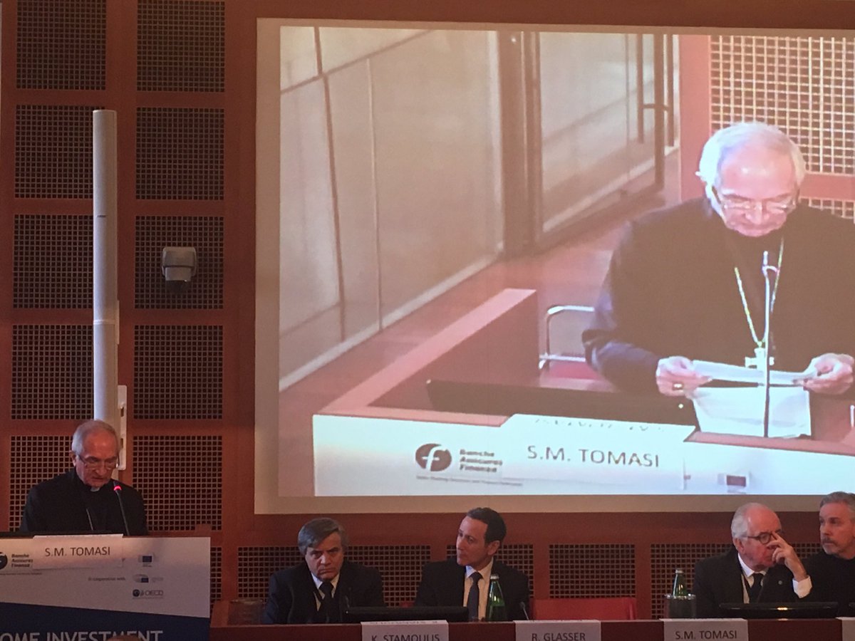 FeBAF's tweet photo. #RIF2016 - Arch. S.M. Tomasi, Delegate Secretary of the Pontificial Council for Justice and Peace,  focuses on New Approaches to Solidarity https://t.co/t9rgFV5kgo